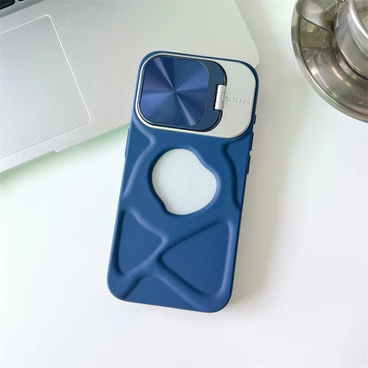Fashion Logo Hole Magnetic Case for iPhone 17Air 12 13 14 15 16 17 Pro Max Plus Lens Protection Stand For Magsafe Silicone Cover