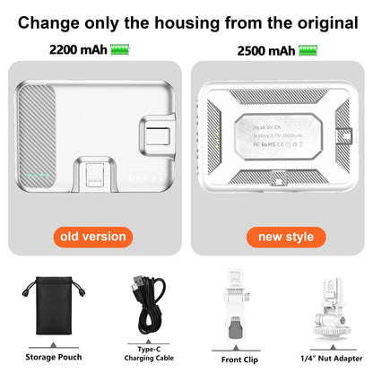LED Selfie Light 60 High Power Rechargeable Clip Fill Video Light  for Phone iPad with Front & Back Clip Adjusted 3 Light Modes