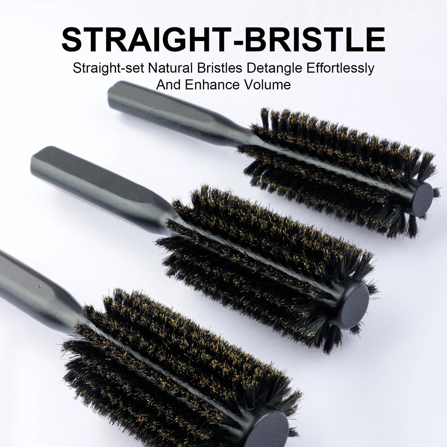 6 Sizes Boar Bristle Round Hair Brush Curly Hair Styling Comb Professional Removable Tail Barber Hairdresser Round Rolling Comb
