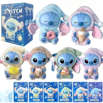 Heißes Spielzeug! Kawaii Stitch Blindbox-Tasche „Eat Some Thing Before Sleep“-Serie Vinyl-Anhänger, süße Puppe, Überraschungsbox, flauschige Puppe für Erwachsene