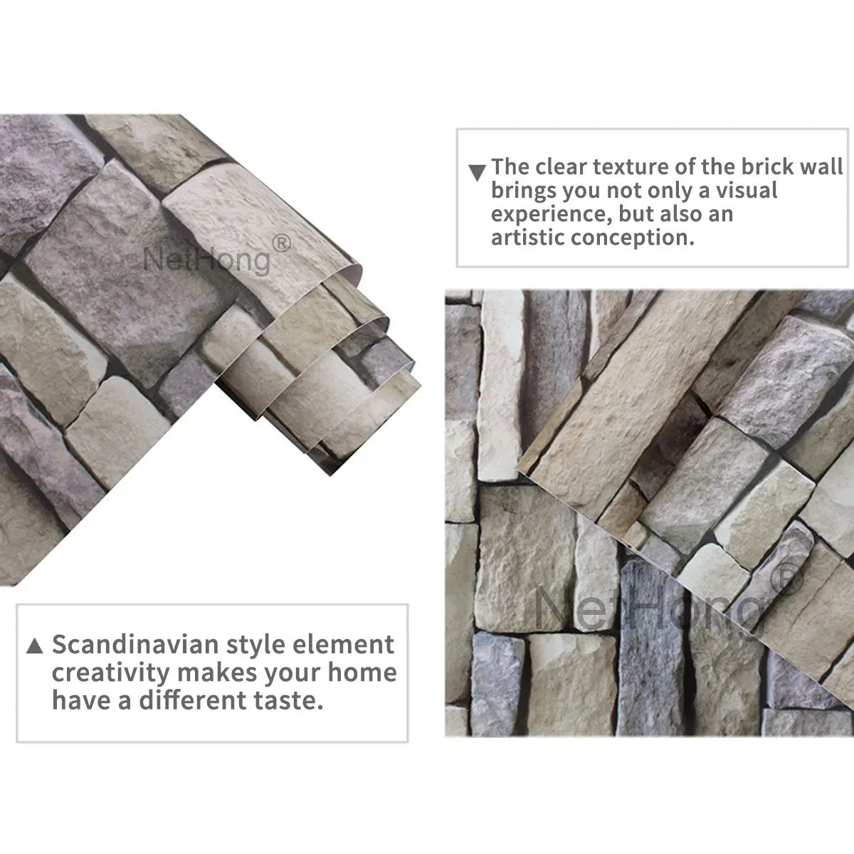 6M Vinyl Yellow bricks Wallpaper Stickers Self Adhesive Paper Waterproof