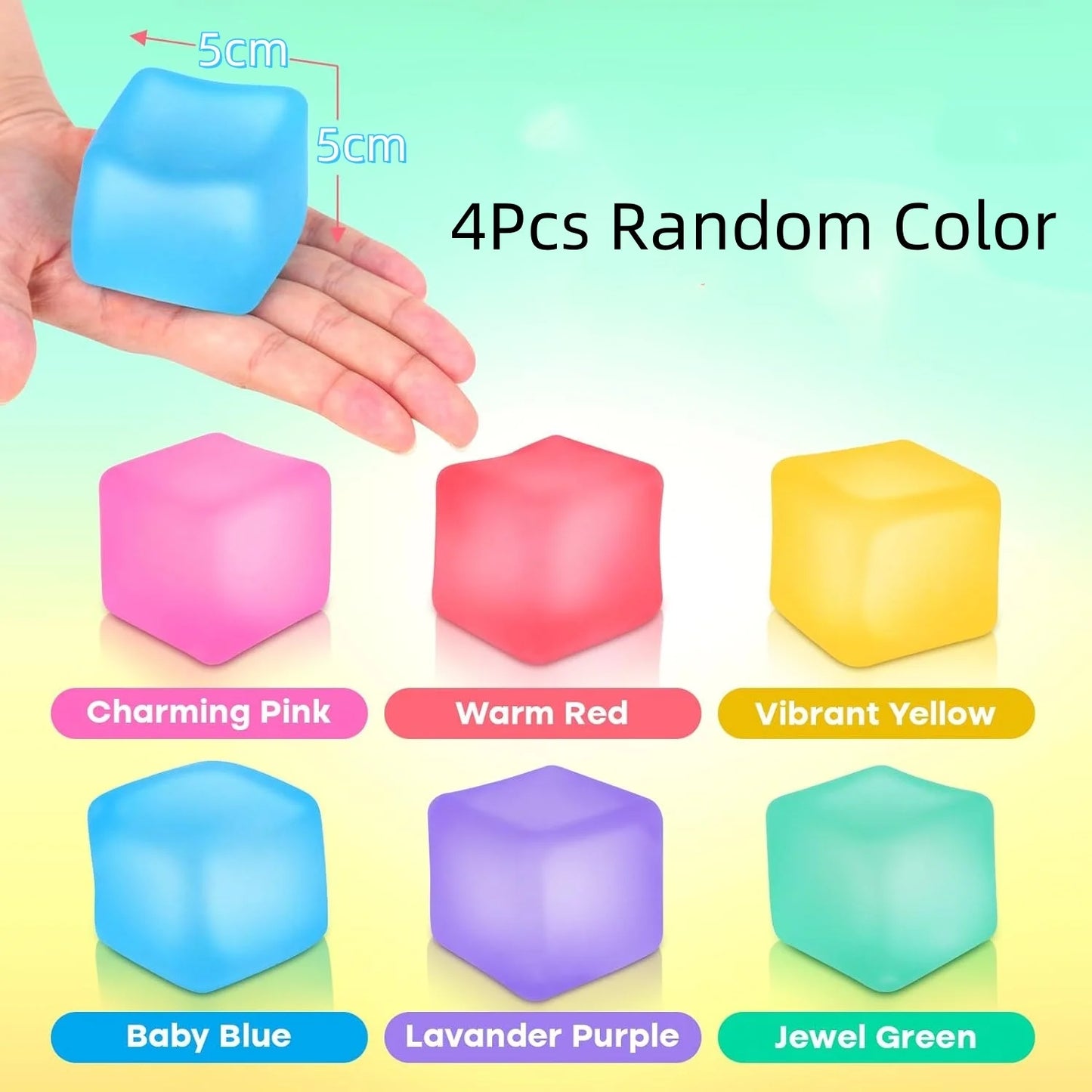 Stress Cube Squishy Fidget Toys for Relaxation High Density Gel Filled Fidgets for Classroom Sensory Calming Toys for Kids Adult