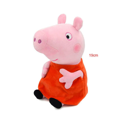 19CM Peppa Pig George Dad Mom Quality Best-selling Children's Cartoon Stuffed Doll Gift Toy Pigs Home Children's Room Decoration