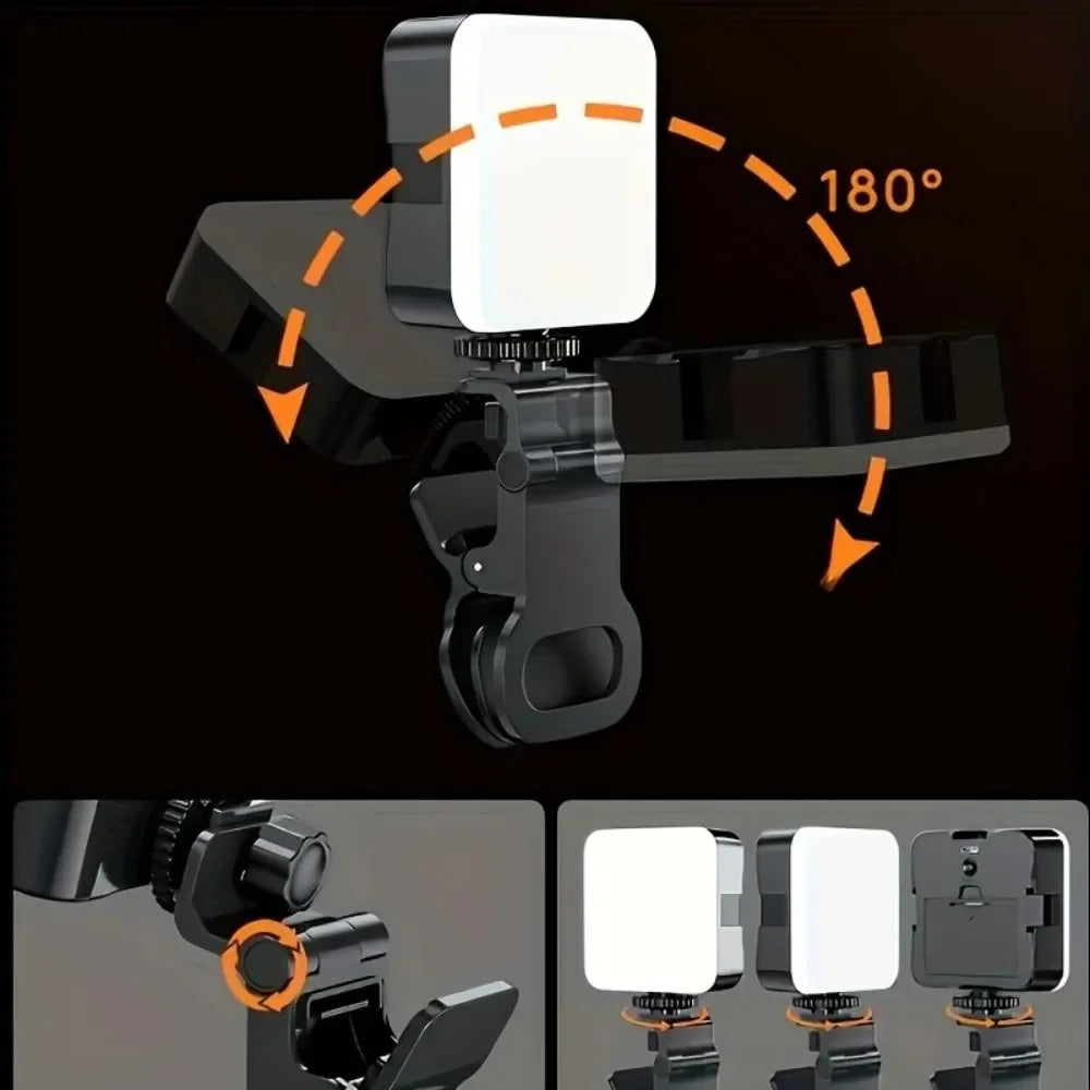 Mini Fill Light Rechargeable Mobile Phone Computer Camera Selfie LightPhotography 180 Degree Rotation Clip-on LED Light