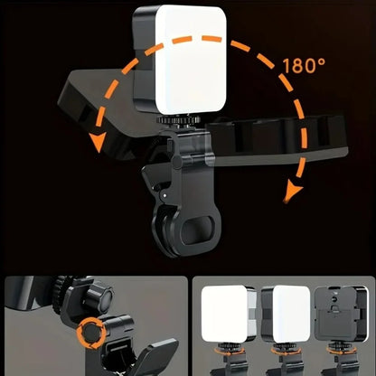 Mini Fill Light Rechargeable Mobile Phone Computer Camera Selfie LightPhotography 180 Degree Rotation Clip-on LED Light