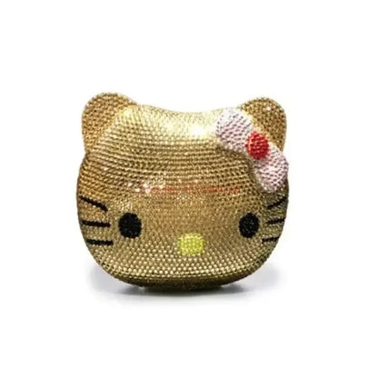 Hello Kitty Anime Cartoon Shape Rhinestone Cartoon Full Of Diamonds Dinner Bag Handmade Diamond-set Lady's Clutch Christmas Gift