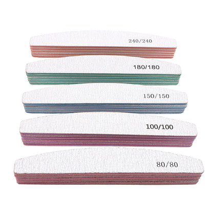 5/25Pcs/Lot Nail File Mix Color 80/100/150/180/240 Grit Professional Sandpaper Cuticle Remover Buffer Files Manicure Tool Set