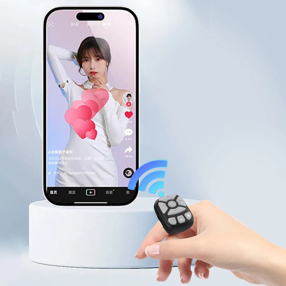 for TIK Tok Scrolling Ring Bluetooth-Compatible Selfie Stick Camera Controller Fingertip Selfie Video Controller for iPhone-iPad