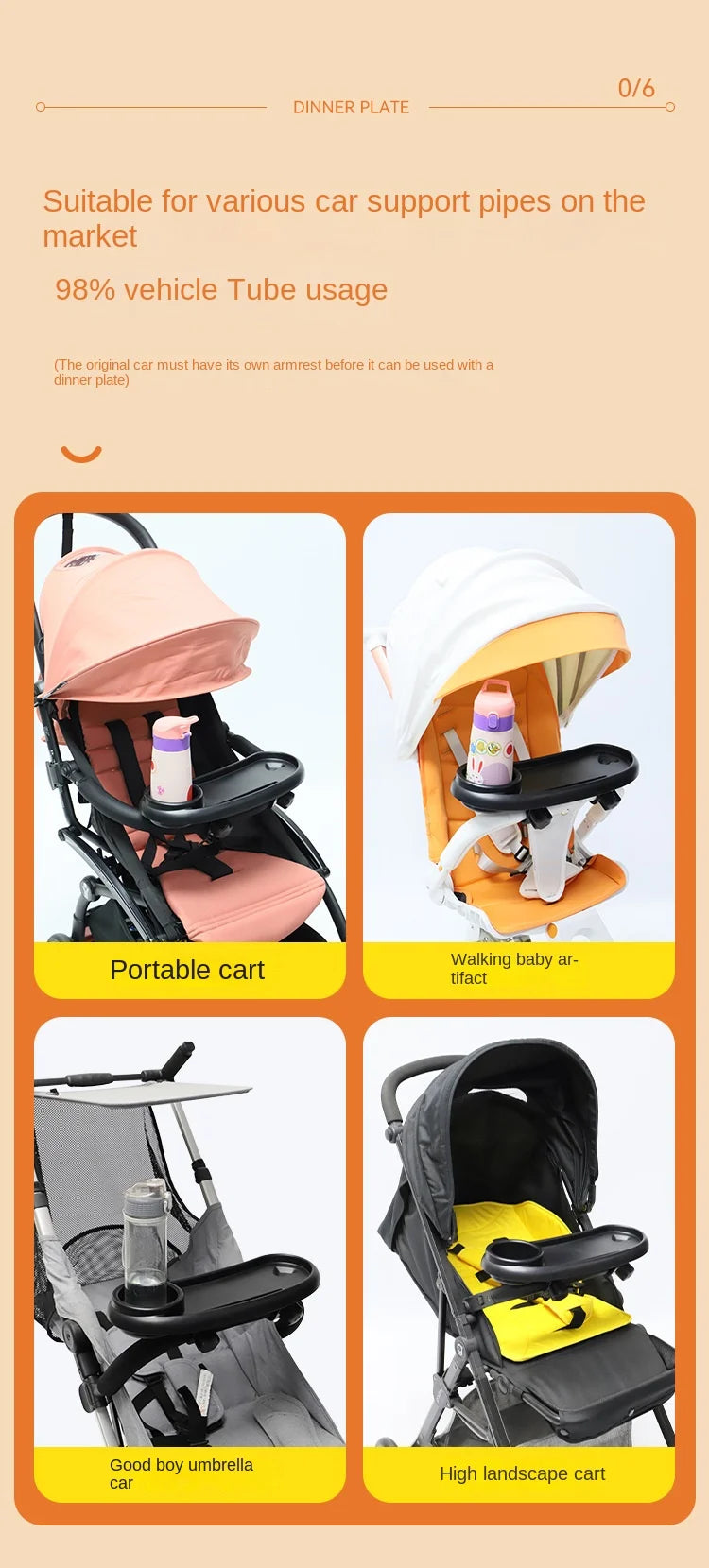 3-in-1 Baby Stroller Tray with Cup Holder & Phone Stand - Universal Toddler Snack Table Accessory