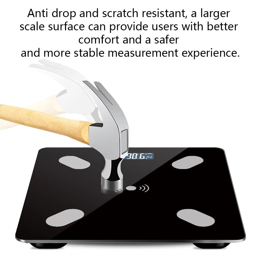 Digital Bathroom Scales 180KG Body Weight Weighing Scale LCD Electronic Black