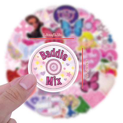 10/30/60Pcs Cute Pink Y2K Stickers For Suitcase Skateboard Laptop Luggage Phone Car Styling DIY Decal Pegatinas