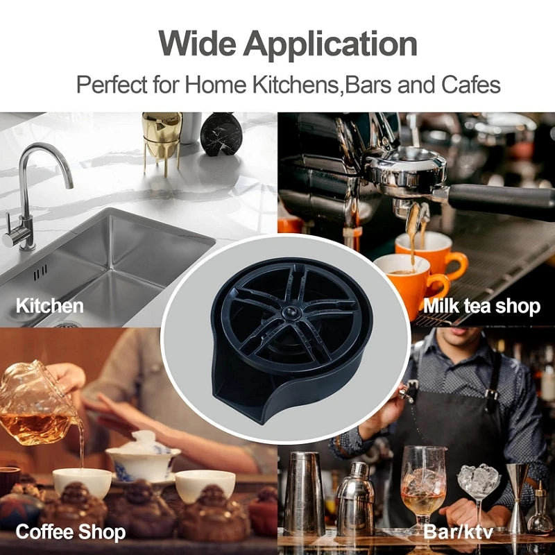 Faucet Glass Rinser High Pressure Automatic Rotating Spout Pull Out Spray Head Bottle Washer Glass Cup Cleaner Sink Attachment