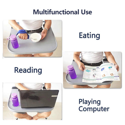 ABS Removable Wheelchair Tray Table w/2 Cup Holders Disabled Portable Lap Tray