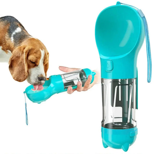 300/500ml Pet Water Food Dispenser 3 in 1 with Trash Bag Box and Shovel Pet Dog Water Bottle Leak Proof Dog Food Feeder
