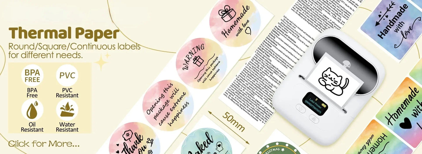 Thermal paper Label Maker Paper M110 Label for Small Business Multi-Purpose Thermal Sticker for M110 M221 M200 M220 Printer