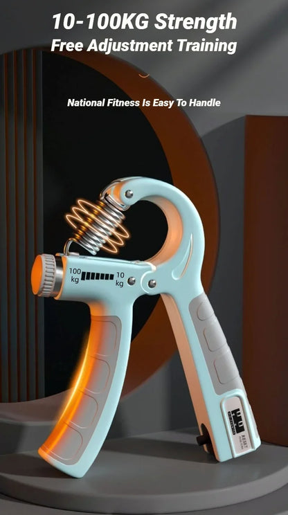 10-100Kg Adjustable Hand Grip Strengthener Trainer With Counter Wrist Forearm And Exerciser For Muscle Building Strength