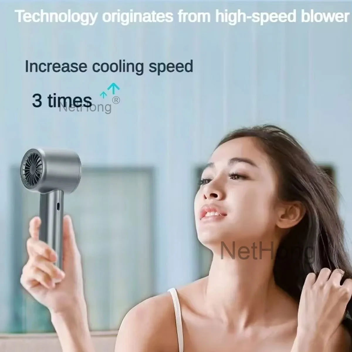 Mini Portable High Speed Fan USB Rechargeable 1800mAh Wireless Handheld Outdoor~