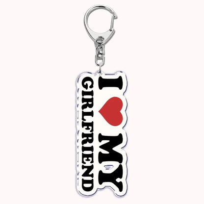 Custom I Love You My Fictional Boyfriend Awesome Girlfriend Keychain Emo Boys Hot Wife Mom Dad Key Ring Keychains Bf Gf Gifts