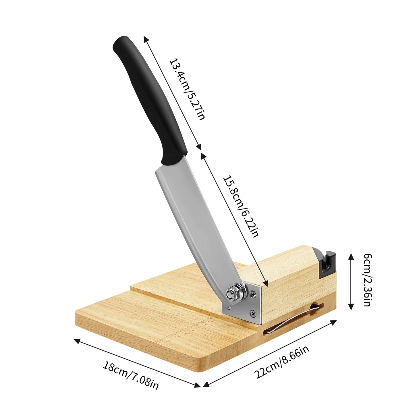 Manual Biltong Cutter & Beef Jerky Slicer Home Cutting Knife w/Oak Cutting Board Seat Guillotine