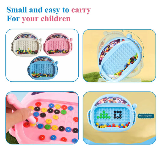 1 PCS Children's Magnetic Doodle Board with Pen & Beads Drawing Toy for 3-8 Years Kids Educational Boy Girl Montessori Gift
