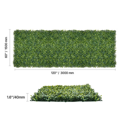 VEVOR Artificial Grass Wall Panels 40/60 x 120in Milan Grass Greenery Boxwood Panel for Outdoor Decor Hedge Screen for Garden