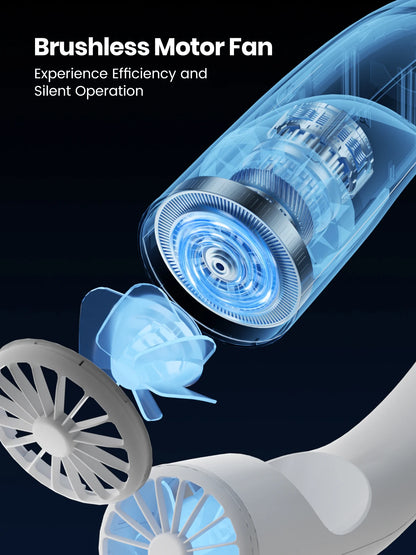 Warmco 10000mAh Portable Neck Fan 4-Speed Rechargeable Personal Fan 360° Cooling, 24H Runtime Wearable Fan for Office/Gym/Travel