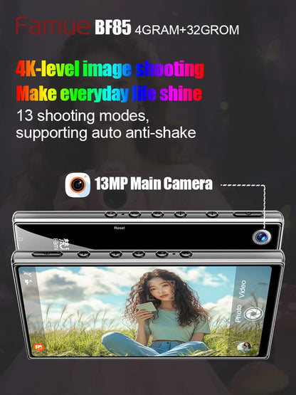 Famue MP3 Player Android 13 with Bluetooth and WiFi，MP3 MP4 Player with Spotify，Audible，Pandora，Standalone / Networked Version