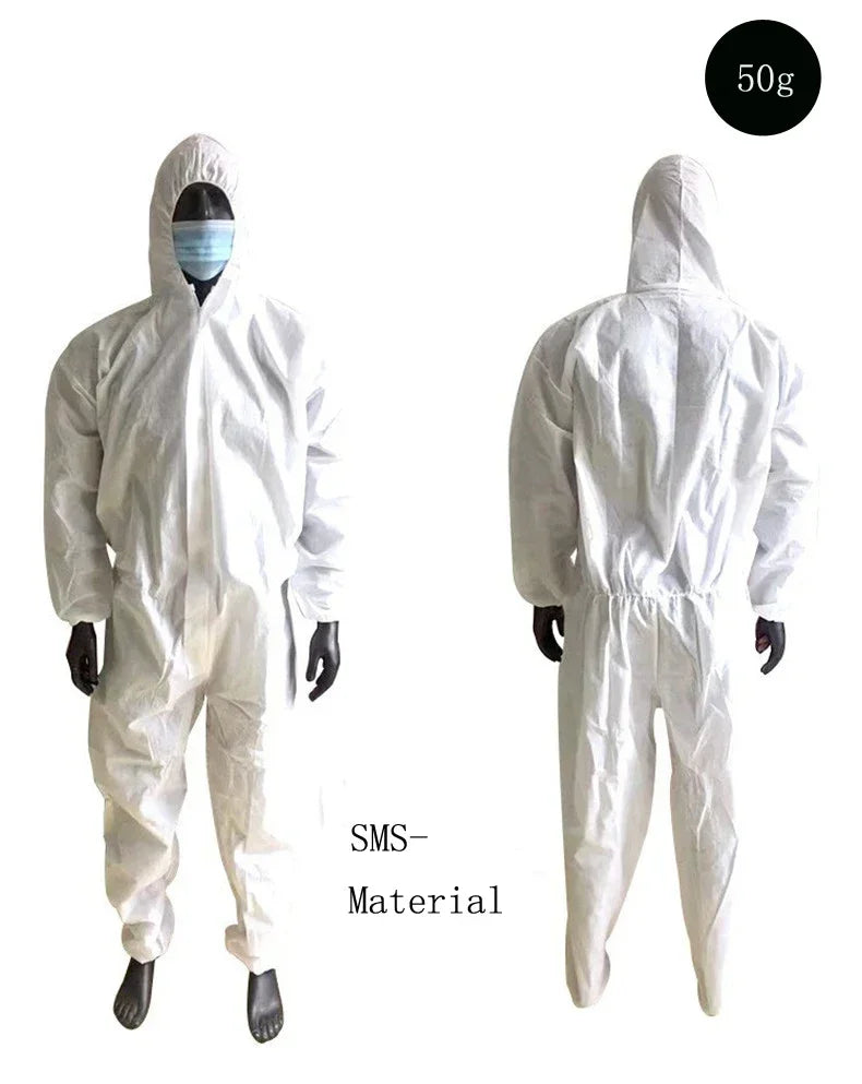 Disposable Breathable Dustproof Water Oil Resist Work Safety Clothing Anti Dust Spary Painting Decorating Labour Overall Suit