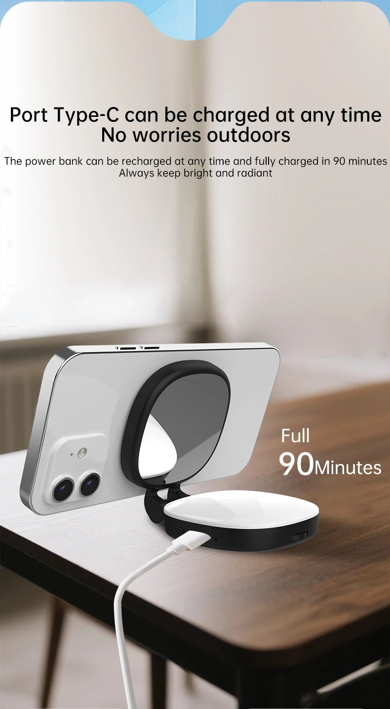 Magnetic Multi-functional Mobile phone Selfie mirror Mini Fill light dual-colour adjustable reversible fill light bracket