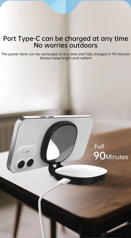 Magnetic Multi-functional Mobile phone Selfie mirror Mini Fill light dual-colour adjustable reversible fill light bracket