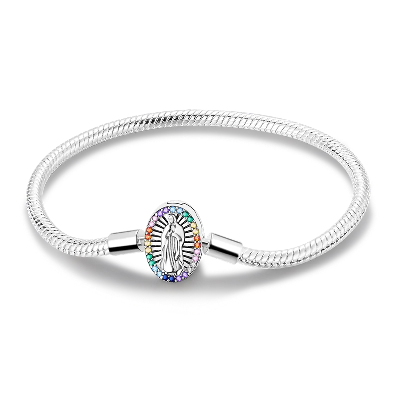 925 Sterling Silver Charm Bracelet - Leaf, Clover, Butterfly & Heart Design | 17-20cm Adjustable