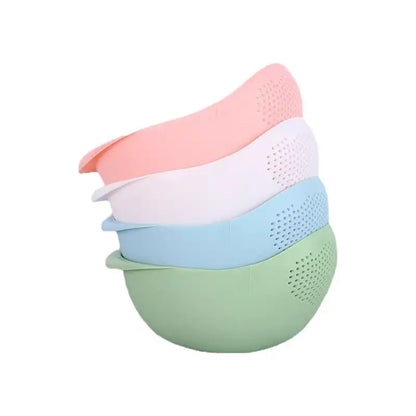 1pc - Plastic Drain Basket Filter, Rice Bowl, Drain Basket, Fruit Bowl, Laundry Basket, Handle, Home Kitchen Organizer