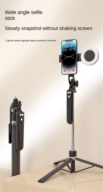 BSLIUFANG Selfie Stick Wireless Tripod Stand with Light Bluetooth Remote Extendable for Tiktok Live Streaming Handheld stability