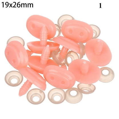 10Pcs Plastic Nose Crafts Doll Triangle Noses Oval Safety Noses Pigs Noses Plush Animal Nose DIY Animals Buttons For Dolls Fox