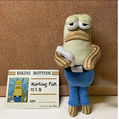 New Potdemiel keychain, SpongeBob SquarePants, residents of Bizarre Castle, silly fish, funny plush pendant, holiday gift