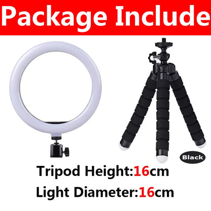 12 inch LED Ring light Photography Lighting Phone Ringlight With Tripod Stand USB Round Fill Lamp for Youtube TikTok Video Live