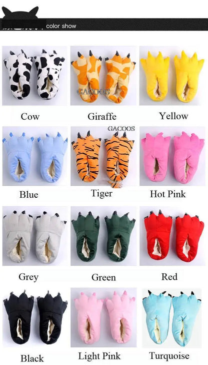 Kids Dinosaur Slippers - Cozy Animal Paw House Shoes for Boys & Girls | Cartoon Stitch Design