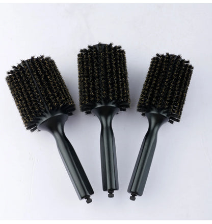 6 Sizes Boar Bristle Round Hair Brush Curly Hair Styling Comb Professional Removable Tail Barber Hairdresser Round Rolling Comb