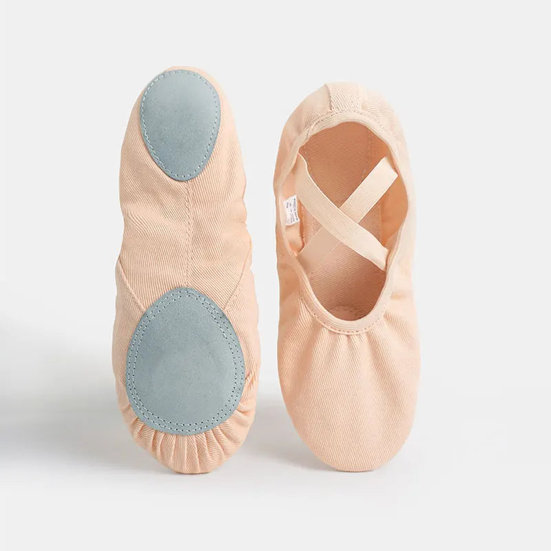 Ballet Shoes for Girls & Women - Stretch Canvas Dance Slippers with Split Sole & Elastic Fit