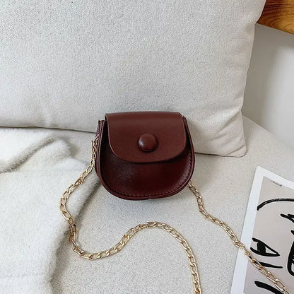Fashion Kids Children PU Leather Shoulder Bag Lovely Baby Girls Mini Chain Coin Purse Cute Princess Crossbody Bags Small Wallet