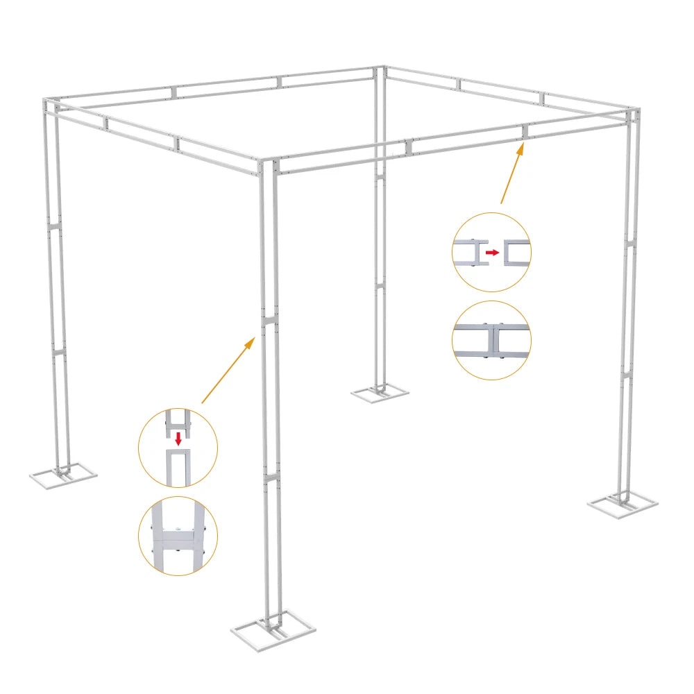Heavy Duty Wedding Backdrop Stage Stand, Outdoor Canopy Tent, Chuppah, 4 Post, 10ft x 10ft