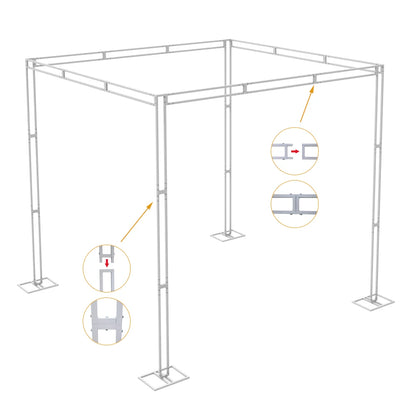Heavy Duty Wedding Backdrop Stage Stand, Outdoor Canopy Tent, Chuppah, 4 Post, 10ft x 10ft