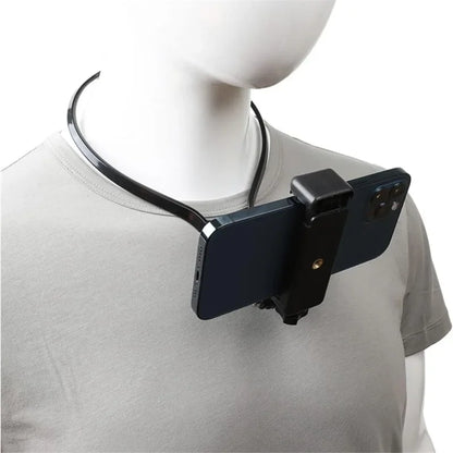 POV Vlog Smartphone Selfie Neck Holder Hands Free Wearable Lazy Phone Stand Universal Hanging Mount for IPhone GoPro Dock racket