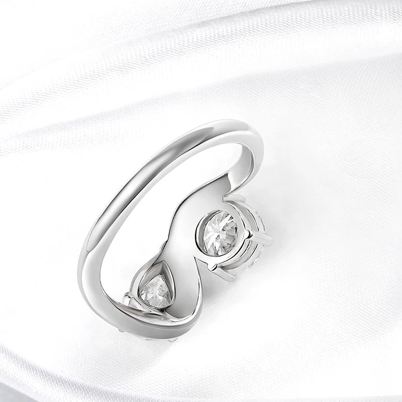 Smyoue 2cttw Certified Moissanite Rings for Women Brilliant Bride Wedding Jewelry 100% 925 Sterling Silver Band Plated 18K Gold