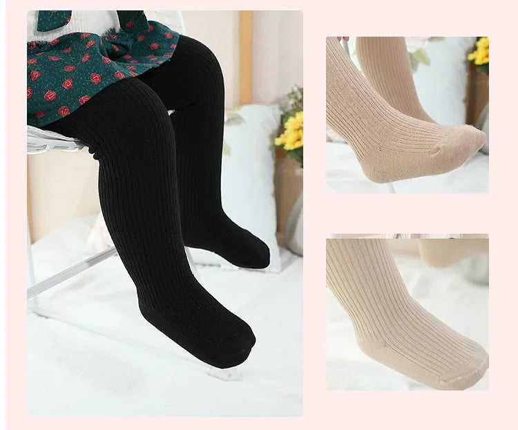 Girls Winter Tights - Thick Warm Cotton Pantyhose for Toddlers & Kids 0-6 Years