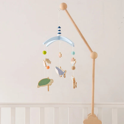 Newborn Baby Rattles Toys 0-12 Months Soft Felt Whale Bed Bell Infant Mobile Crib Hanging Musical Carousel Toy Boys Girls Gift