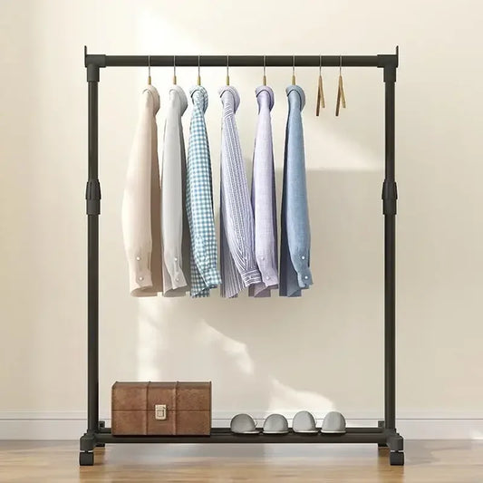 Movable Drying Rack with Wheels, Telescopic Metal Drying Rack, Adjustable Drying Rack for Laundry