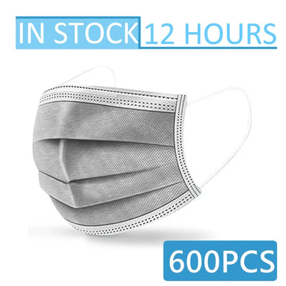 Black Disposable Mask Industrial 3 Layer Ply Filter Mask Adult Adjustable Mouth Face Masks Mascarillas Quirurgicas Homologadas