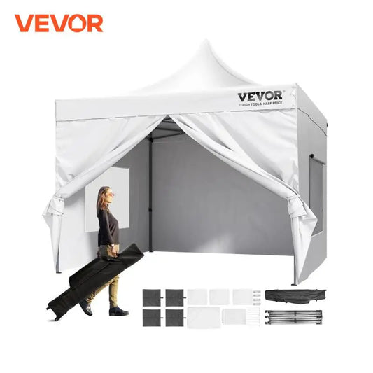 VEVOR 10x10 FT Pop up Canopy with Removable Sidewalls Portable Gazebo & Wheeled Bag  UV Resistant Waterproof Tent for Patio