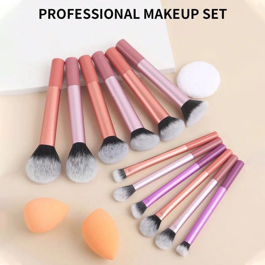 12pcs Makeup Brush Kit Soft Synthetic Hair Make Up Brushes Foundation Blush Eyeshadow Cosmetic Makeup Tools